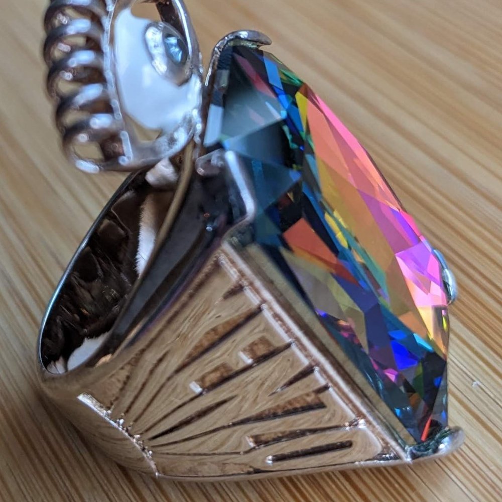 EUC Kenzo Paris holographic evil eye ring Sz 52 - Picture 7 of 10